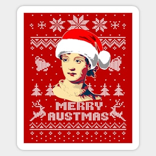 Jane Austin Merry Austmas Sticker